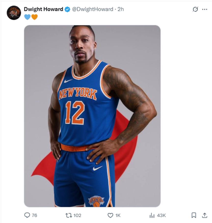 難道說？尼克斯步行者G4賽后 霍華德發(fā)推身披尼克斯戰(zhàn)袍